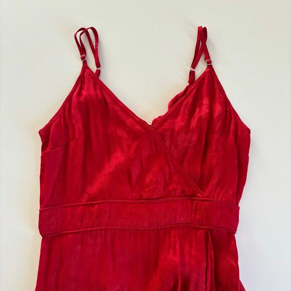 Band of the Free Anina Ruby Red Wrap Style Midi Cocktail Dress Women’s Size XS - Picture 5 of 9